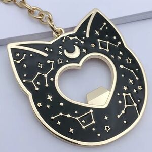 🌙 Cosmic Luna Cat Bottle Opener Keychain